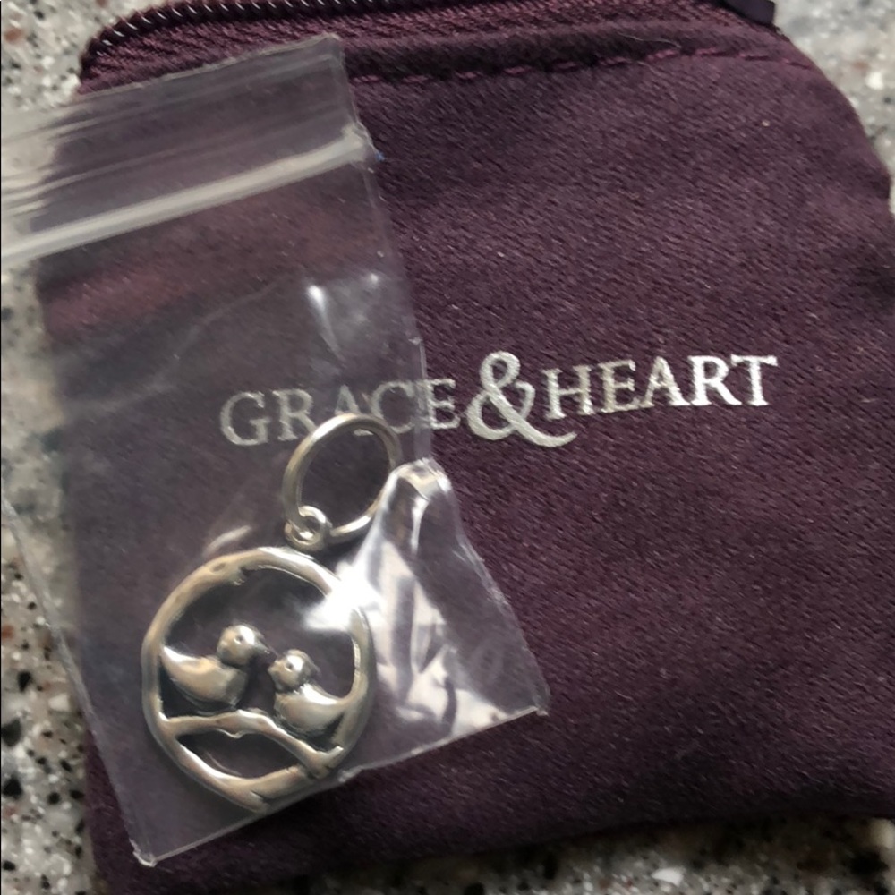 Grace abs heart- bird charm